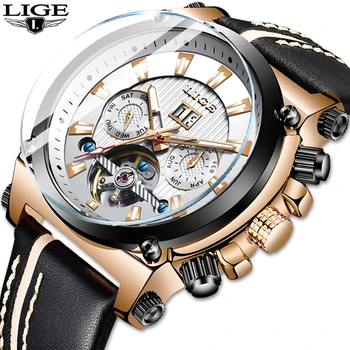 2020 LIGE Men's Watches Top Mechanical luxury watch double Tourbillon 50m Waterproof men Wrist watch Reloj Mecanico de hombres
2020 LIGE Men's Watches Top Mechanical luxury watch double Tourbillon 50m Waterproof men Wrist watch Reloj Mecanico de hombres