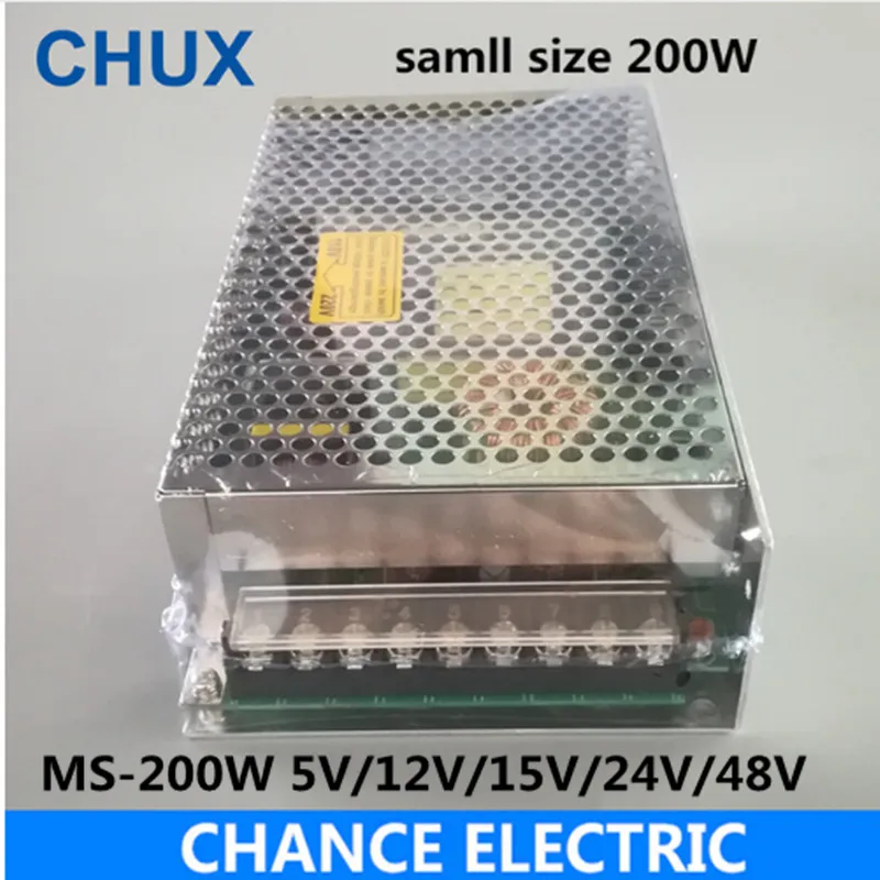 

CHUX 200w 24v Switching Mode Power Supply 5v 12v 15v 48v Mini Size Ms Series Smaller Volume Single Output Ac Dc Led Power Suppl