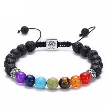 HEYUYAO Fashion Multicolor Natural Stone Bead 7 Chakra Bead Bracelet Adjustable Woven Rope Bracelet for Women Men Jewelry
HEYUYAO Fashion Multicolor Natural Stone Bead 7 Chakra Bead Bracelet Adjustable Woven Rope Bracelet for Women Men Jewelry
