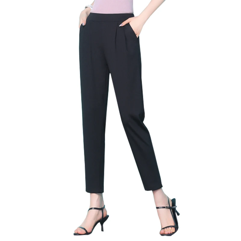 Plus Big Size 6XL Black Suit Pants Women High Waist Pockets Office Ladies Pants Fashion Middle Aged Ankle-Length Pants 2019 
Plus Big Size 6XL Black Suit Pants Women High Waist Pockets Office Ladies Pants Fashion Middle Aged Ankle-Length Pants 2019