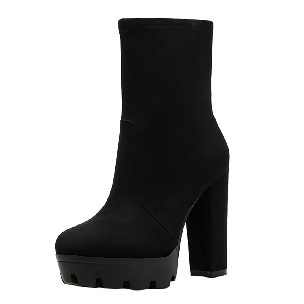 SAGACE Fashion Autumn And Winter Pure Color Chunky Heels Boots Women High-Heeled Shoe Polyester Casual female boot hot August 13 
SAGACE Fashion Autumn And Winter Pure Color Chunky Heels Boots Women High-Heeled Shoe Polyester Casual female boot hot August 13