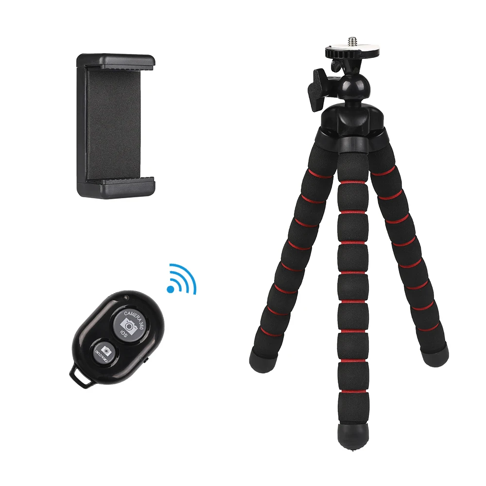 360 Degree Rotation Flexible Octopus Tripod with Bluetooths Remote for Mobile Phone Iphone11 Redmi7 HuaweiP20 Go pro H9R Sj4000
360 Degree Rotation Flexible Octopus Tripod with Bluetooths Remote for Mobile Phone Iphone11 Redmi7 HuaweiP20 Go pro H9R Sj4000