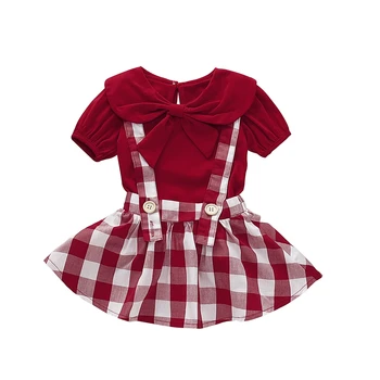 Toddler Kid Baby Girls Clothes Set Outfit Summer Short Sleeve Peter Pan Collar Red T Shirt Red Plaid Tutu Skirt Clothing 2PCs
Toddler Kid Baby Girls Clothes Set Outfit Summer Short Sleeve Peter Pan Collar Red T Shirt Red Plaid Tutu Skirt Clothing 2PCs