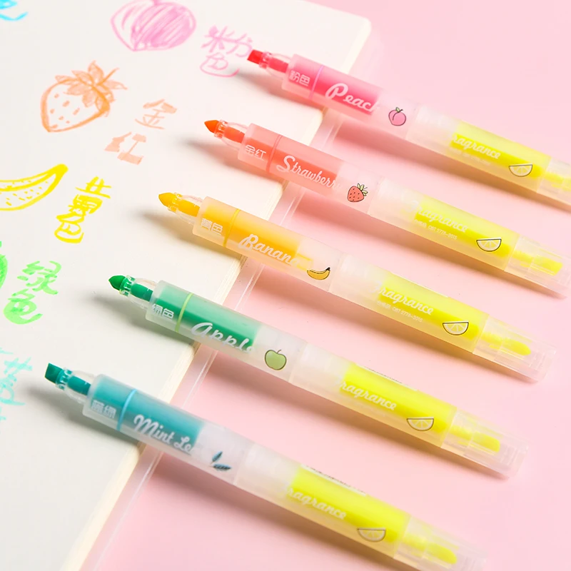 8pcs Fruit smell color highlighter pen set Transparent window Dual-side writing marker Liner pen Stationery Office School A6798
8pcs Fruit smell color highlighter pen set Transparent window Dual-side writing marker Liner pen Stationery Office School A6798