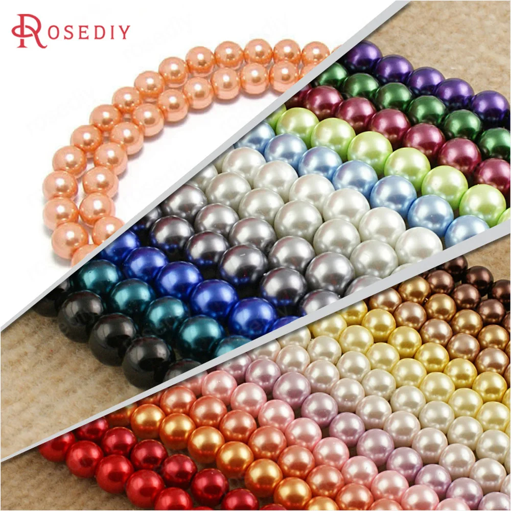 

(A011)3mm 4mm 5mm 6mm 8mm 10mm 12mm 14mm 16mm Black White Gray Brown tone Round Glass Dyeing Color Beads Imitation pearls