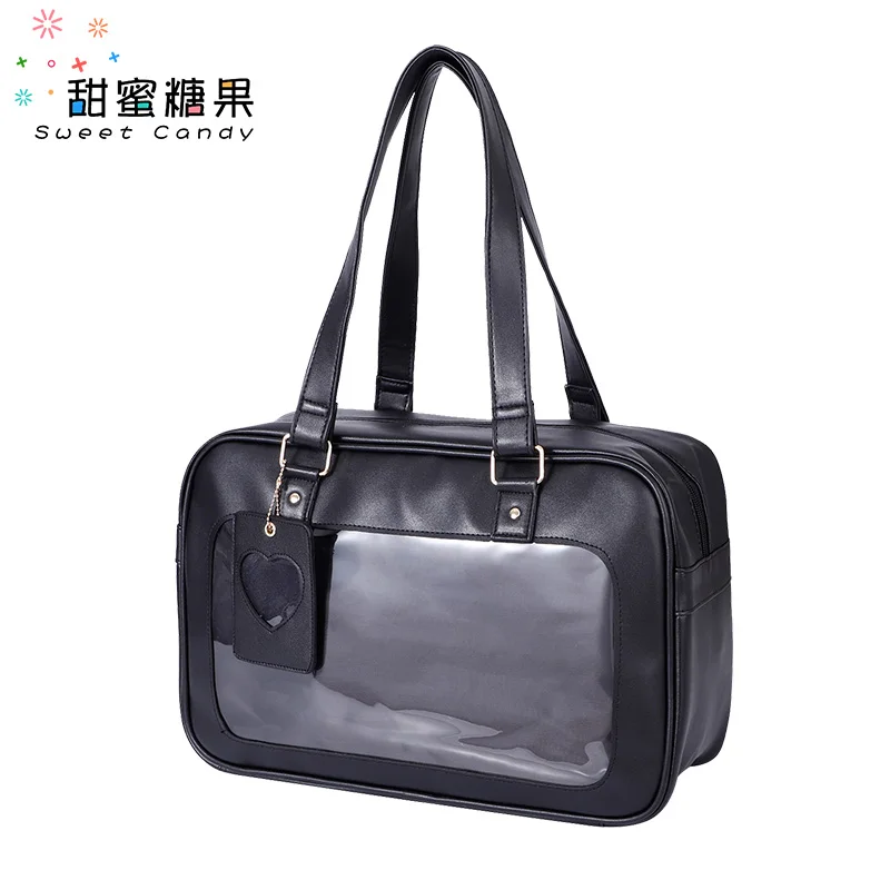 2019 New Cute Ita Bag Clear Transparent Window Handbag Japanese PU Leather Purse Anime Satchels for JK Cosplay
2019 New Cute Ita Bag Clear Transparent Window Handbag Japanese PU Leather Purse Anime Satchels for JK Cosplay