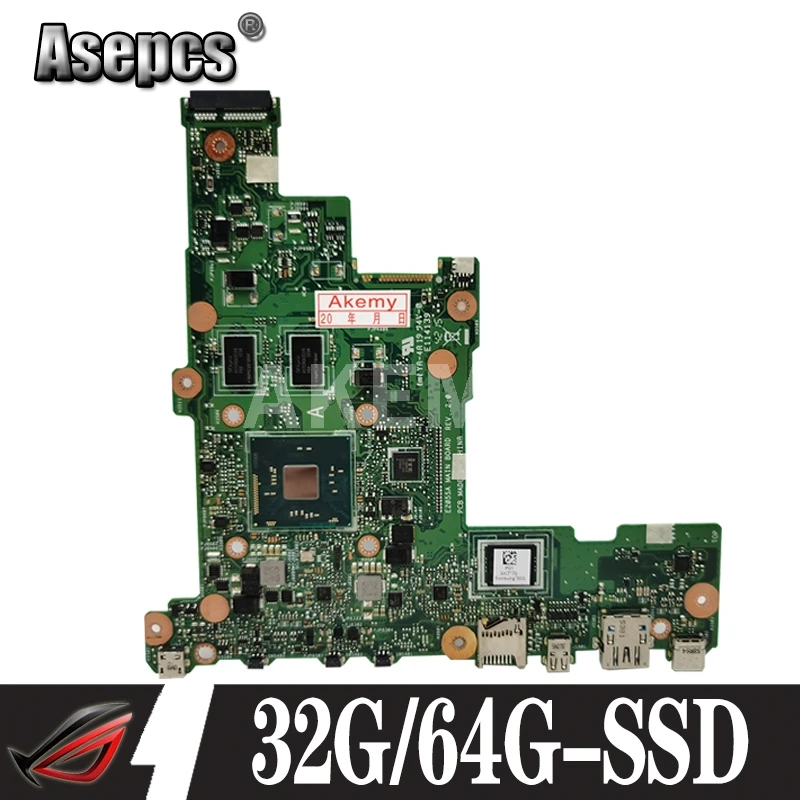 Akemy New E205SA Mainboard For Asus E205S TP200S TP200SA laptop motherboard N3050 N3060 N3700 N3710 CPU 32G/64G-SSD | Компьютеры и