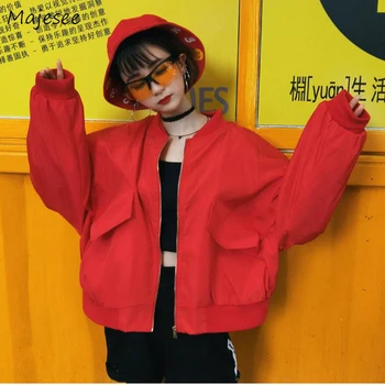 Jackets Women Chic Embroidery BF Loose Harajuku Hip-Hop Zipper Pockets O-Neck Korean Style Womens Outwear Coats Females Unisex
Jackets Women Chic Embroidery BF Loose Harajuku Hip-Hop Zipper Pockets O-Neck Korean Style Womens Outwear Coats Females Unisex