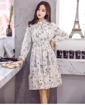 Korean Chiffon Women Shirt Dress 2019 Autumn Casual Floral Print Long Sleeves O Neck Office dress Elegant Ladies Dresses Vestido
Korean Chiffon Women Shirt Dress 2019 Autumn Casual Floral Print Long Sleeves O Neck Office dress Elegant Ladies Dresses Vestido