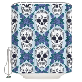 Human Skulls And Purple Floral Patterns Are Seamlessly Patterned Polyester Fabric Shower Curtain
Human Skulls And Purple Floral Patterns Are Seamlessly Patterned Polyester Fabric Shower Curtain