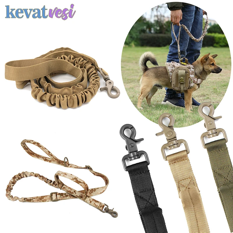 

Dog Leashes Military Tactical Bungee Dog Leash Nylon Walk Lead Rope Elastic Training Police Dog Medium Large Dog Pet Supplies