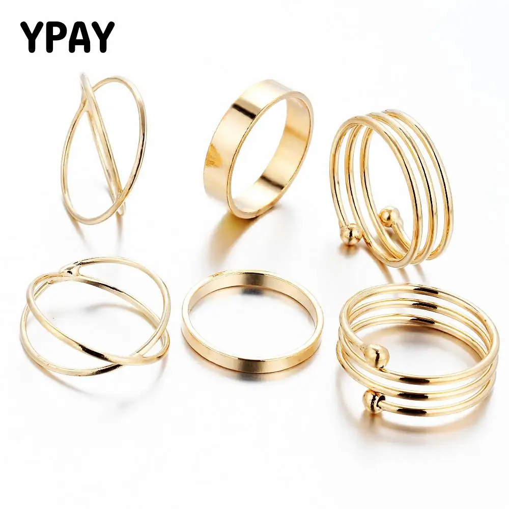 6 PCS/SET Gold-Color Ring Set for women Punk Knuckle Finger Rings Korean Alloy Wedding Engagement Party Jewelry Gifts YMCJR002
6 PCS/SET Gold-Color Ring Set for women Punk Knuckle Finger Rings Korean Alloy Wedding Engagement Party Jewelry Gifts YMCJR002