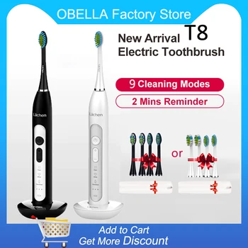 Lachen T8B Powerful Sonic Electric Toothbrush 9 Modes USB Rechargeable 4 Tooth Brush Adult Washable Whitening w/ Charging Base
Lachen T8B Powerful Sonic Electric Toothbrush 9 Modes USB Rechargeable 4 Tooth Brush Adult Washable Whitening w/ Charging Base