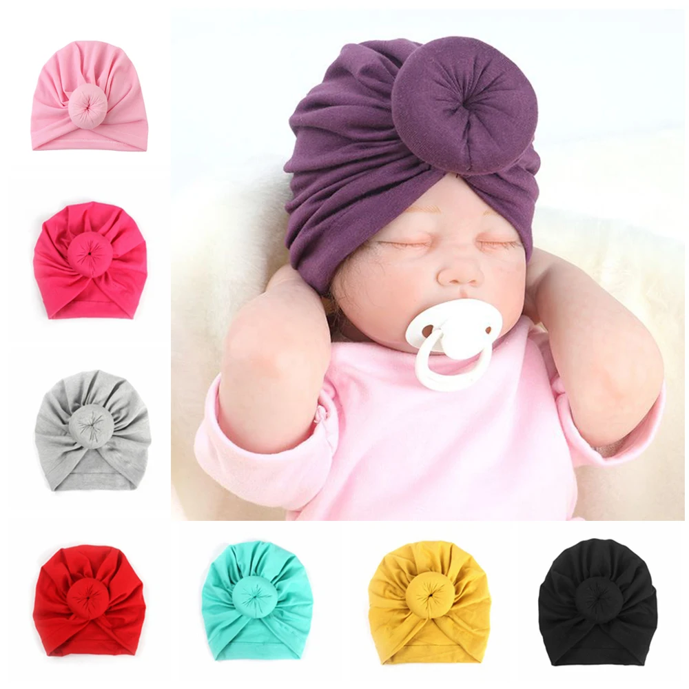 

2020 Baby Turban cotton blends Headband Soft Rabbit Bowknot Turban Hair Bands for Children Girls Elastic Headwrap Baby Turban
