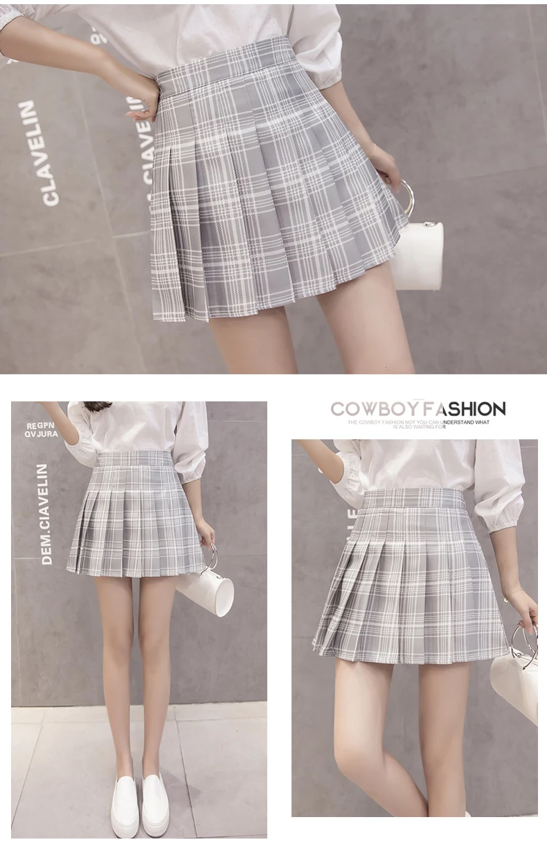 XS-3XL Harajuku 2020 Women Fashion Summer high waist pleated skirt Wind Cosplay plaid skirt kawaii Female Skirts XS-3XL Harajuku 2020 Women Fashion Summer high waist pleated skirt Wind Cosplay plaid skirt kawaii Female Skirts