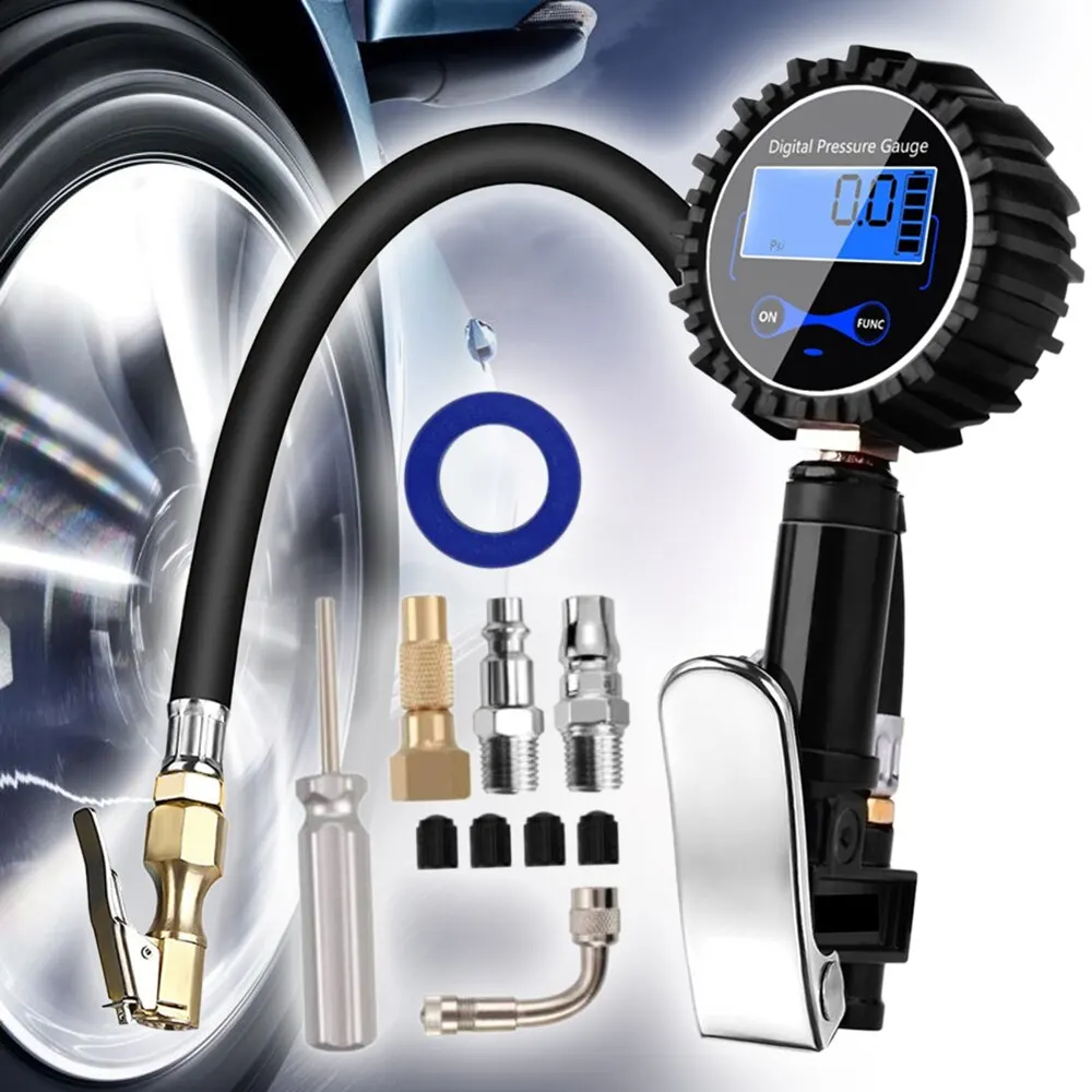 Digital Tire Inflator Pressure Gauge Air Compressor Pump Quick Connect Coupler for Car Truck Motorcycle 0-200 PSI
Digital Tire Inflator Pressure Gauge Air Compressor Pump Quick Connect Coupler for Car Truck Motorcycle 0-200 PSI