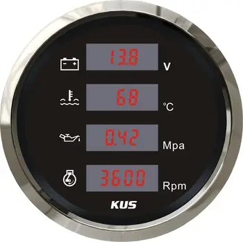 KUS Digital 4 in 1 Multifunction Gauge Voltage Meter, Water Temperature Meter,Oil Pressure Meter, Tachometer
KUS Digital 4 in 1 Multifunction Gauge Voltage Meter, Water Temperature Meter,Oil Pressure Meter, Tachometer
