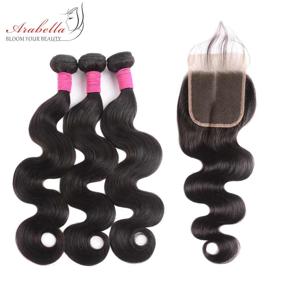 Brazilian Body Wave Bundles With Closure Natural Color Human Hair Extension Arabella Remy Hair 3 Bundles With 4*4 Lace Closure
Brazilian Body Wave Bundles With Closure Natural Color Human Hair Extension Arabella Remy Hair 3 Bundles With 4*4 Lace Closure