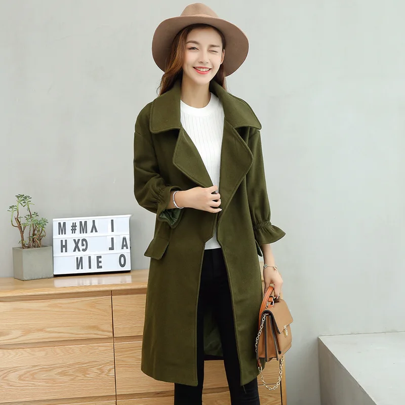 2017 Autumn And Winter New Style Woolen Jacket Women's Korean-style Slim Fit Mid-length Solid Color Long Sleeve Fold-down Collar
2017 Autumn And Winter New Style Woolen Jacket Women's Korean-style Slim Fit Mid-length Solid Color Long Sleeve Fold-down Collar