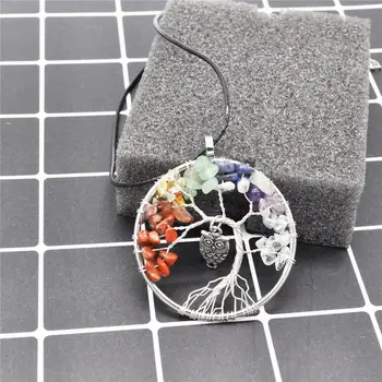 6PCS 100% Handmade 7 Chakra Natural Stone Necklaces Kabbalah Life Tree Owl Pendant Necklace Women's Fashion Wedding Jewelry
6PCS 100% Handmade 7 Chakra Natural Stone Necklaces Kabbalah Life Tree Owl Pendant Necklace Women's Fashion Wedding Jewelry