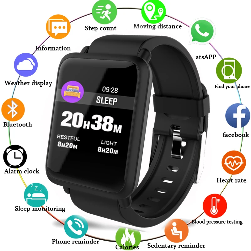 Schnoah Смарт часы для женщин и мужчин Smartwatch WhatsApp Facebook сообщение напоминание о