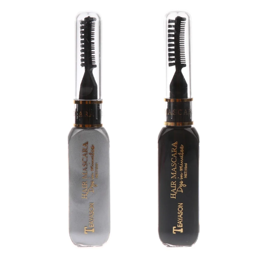 2 Bottles Professional Hair Dye Temporary Hair Color Stick Non-toxic Salon Diy Hair Dyeing Mascara (Black+Gray) 2 Bottles Professional Hair Dye Temporary Hair Color Stick Non-toxic Salon Diy Hair Dyeing Mascara (Black+Gray)