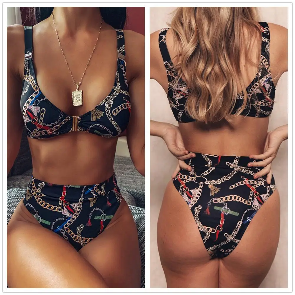 2020 Women Bikini Set High Waisted Swimwear Gold Printed Swimsuit Female Vintage Brazilian Biquini Bikini Set Bathing Suit
2020 Women Bikini Set High Waisted Swimwear Gold Printed Swimsuit Female Vintage Brazilian Biquini Bikini Set Bathing Suit