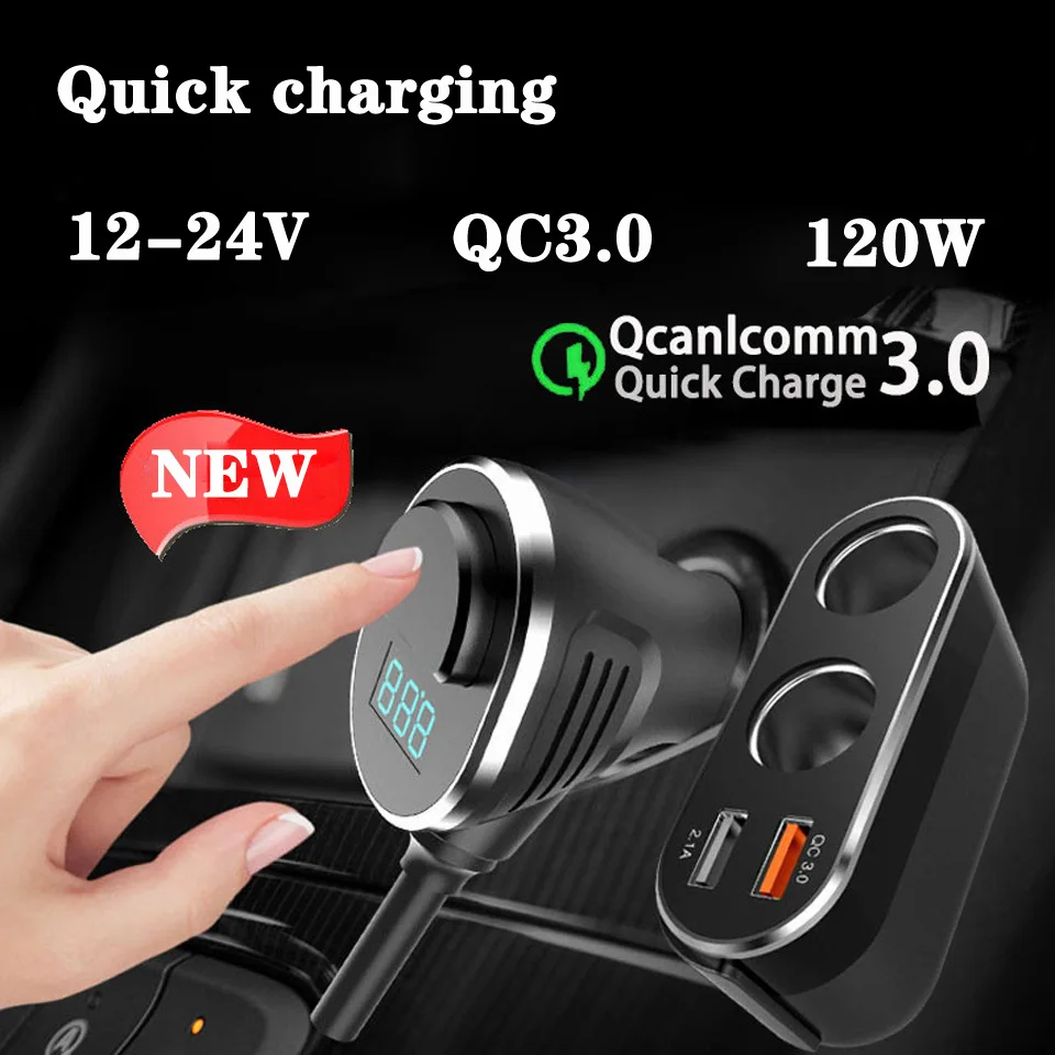 12-24V Universal 120W Cigarette Lighter Socket USB Car Charger 5V 3.1A QC3.0 Quick Charging Car Power Adapter Auto Electronics
12-24V Universal 120W Cigarette Lighter Socket USB Car Charger 5V 3.1A QC3.0 Quick Charging Car Power Adapter Auto Electronics
