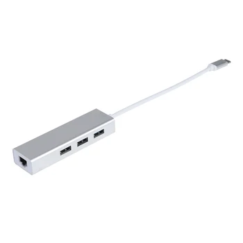 3-Ports USB Type-C to USB 3.0 Portable Data Hub with RJ45 1000 Mbps Ethernet Adapter for PC Laptop TV - White
3-Ports USB Type-C to USB 3.0 Portable Data Hub with RJ45 1000 Mbps Ethernet Adapter for PC Laptop TV - White