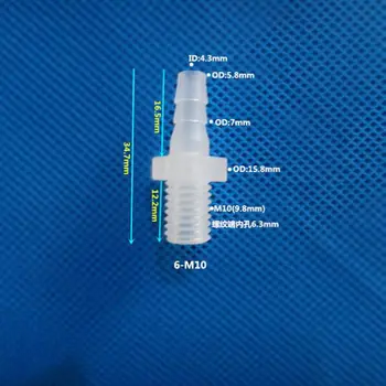 M10 Metric Thread to 6mm Plastic Pipe Fitting Pagoda Barbed PP Straight Reducing Water Garden Hose Connector
M10 Metric Thread to 6mm Plastic Pipe Fitting Pagoda Barbed PP Straight Reducing Water Garden Hose Connector