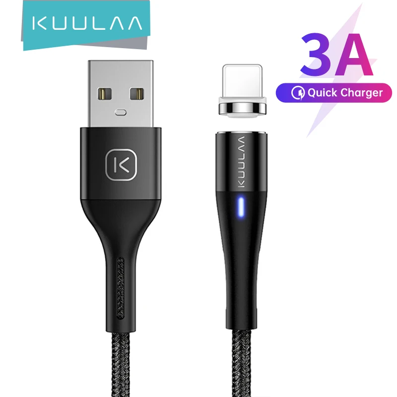 KUULAA Magnetic Cable For iPhone 12 11 Pro Max X XS XR 8 7 Plus 3A Quick Charge Magnet Charger Fast Charging USB Cord | Мобильные