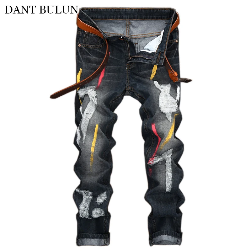 Hip Hop Men Jeans Hombre Black Colored Paint Printed Denim JeansFor Men Designer Hip Hop Pants Slim Fit Punk Straight Pants
Hip Hop Men Jeans Hombre Black Colored Paint Printed Denim JeansFor Men Designer Hip Hop Pants Slim Fit Punk Straight Pants