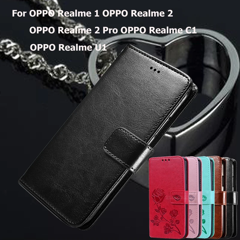 Cover For OPPO Realme 1 2 Flip Phone Protective Shell Case U1 C1 Pro Coque Funda Leather Wallet Book Capas | Мобильные телефоны и