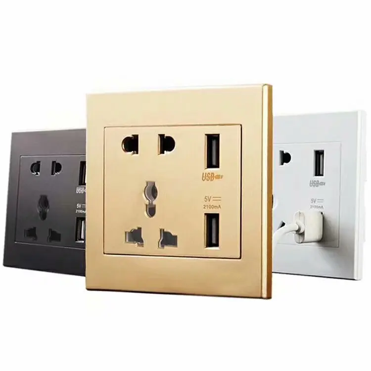 Universal Standard 2.1A USB Wall Socket Home Wall Charger 2 Ports USB Outlet Power Charger For Phone White/Black/Gold
Universal Standard 2.1A USB Wall Socket Home Wall Charger 2 Ports USB Outlet Power Charger For Phone White/Black/Gold