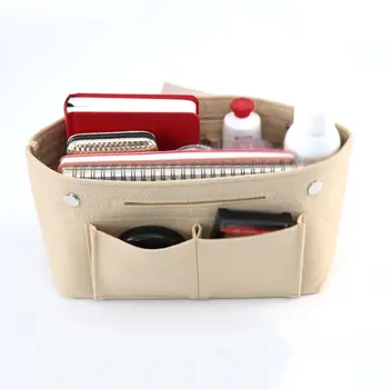 Lady Cosmetic Bag Fashion Female Organizer Handbag Felt Travel Bag Insert Liner Pouch Case Pure Color Storage Multiple Pockets 
Lady Cosmetic Bag Fashion Female Organizer Handbag Felt Travel Bag Insert Liner Pouch Case Pure Color Storage Multiple Pockets
