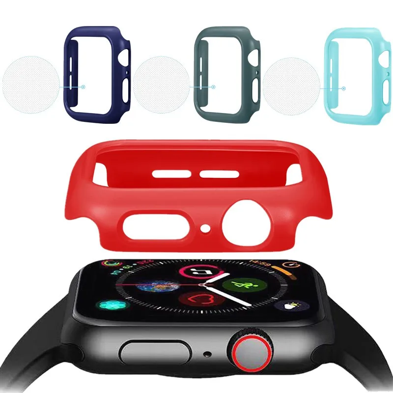 PC защитный чехол 40 44 мм для Apple Watch 5 4 защитная крышка экрана бампер iWatch