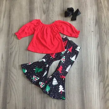 girlymax set girls Christmas outfit solid red top with bell bottom tree pants girls fall winter outfit with bow
girlymax set girls Christmas outfit solid red top with bell bottom tree pants girls fall winter outfit with bow