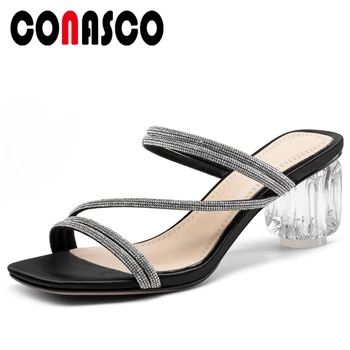 CONASCO New Women Sandals Fashion Casual Concise Wedding Narrow Band Rhinestone Women Slippers Crystal High Heels Shoes Woman
CONASCO New Women Sandals Fashion Casual Concise Wedding Narrow Band Rhinestone Women Slippers Crystal High Heels Shoes Woman