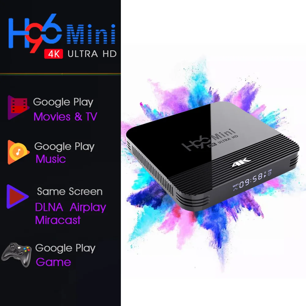 New 2G RAM 16GB ROM H96Mini Android 9.0 set top boxes digital tv 4k Media player Google Assistant Bluetooth dual wifi h96 max
New 2G RAM 16GB ROM H96Mini Android 9.0 set top boxes digital tv 4k Media player Google Assistant Bluetooth dual wifi h96 max