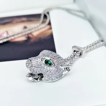 New High Quality Luxurious Leopard Head Fashion Fine Jewelry Green Eye Zircon Necklace Pendant Set Neck Fully jewelled Jewel
New High Quality Luxurious Leopard Head Fashion Fine Jewelry Green Eye Zircon Necklace Pendant Set Neck Fully jewelled Jewel