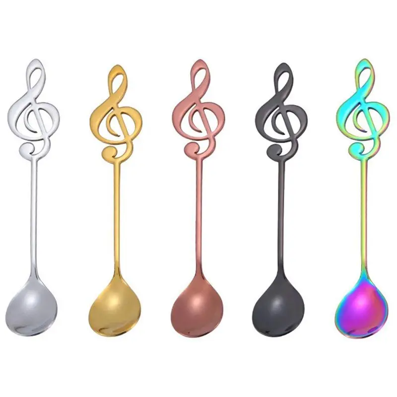 5 Pcs Stainless Steel Spoon Coffee Note Shape Music Theme Tea Stirring Spoon Small Ice Cream Dessert Scoop Creative Flatware
5 Pcs Stainless Steel Spoon Coffee Note Shape Music Theme Tea Stirring Spoon Small Ice Cream Dessert Scoop Creative Flatware