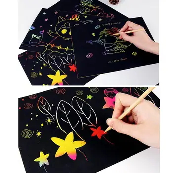 19*26cm Black Large Magic Color Rainbow Scratch Paper Note book DIY Drawing Toys Scraping Painting Kid Doodle Educational Books
19*26cm Black Large Magic Color Rainbow Scratch Paper Note book DIY Drawing Toys Scraping Painting Kid Doodle Educational Books