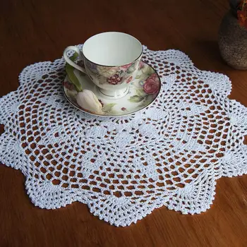 Set of 6 Vintage Floral Hand Crochet Cotton White 14" Round Flower Table Placemat
Set of 6 Vintage Floral Hand Crochet Cotton White 14" Round Flower Table Placemat