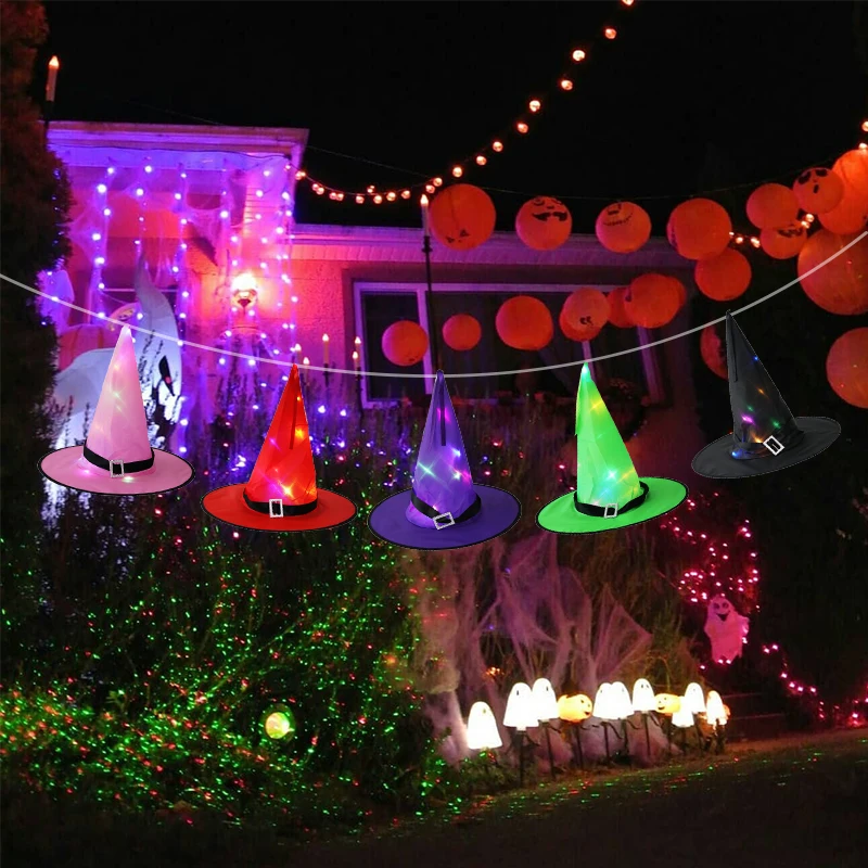 Halloween Decorations Witch Hat Shape LED String Lights Outdoor Hanging Lighted Glowing Battery Operated Light for Garden Home
Halloween Decorations Witch Hat Shape LED String Lights Outdoor Hanging Lighted Glowing Battery Operated Light for Garden Home