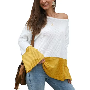 Women Autumn Winter Knit Stitching Sweater Tops Contrast Long Sleeve Casual Tops JL
Women Autumn Winter Knit Stitching Sweater Tops Contrast Long Sleeve Casual Tops JL