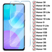 Protecteur d'écran, en verre trempé 9D, pour Huawei Honor 30 20 10 Lite V30 V20 V10 9 8 Lite 30i 20i 10i=