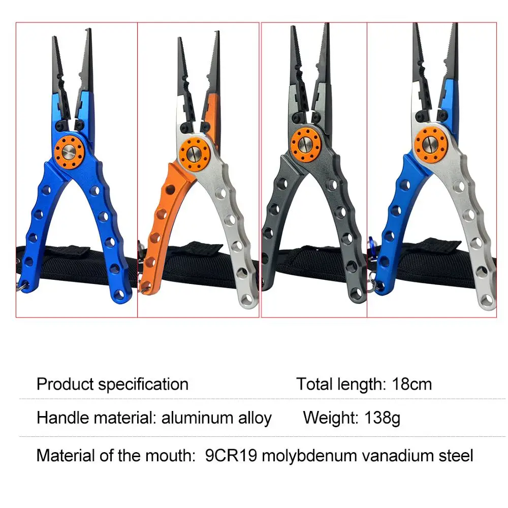 Fishing-Pliers-Fishing-Tools-Line-Cutter-Multifunctional-Knot-Aluminum-Alloy-Scissors-Hook-Remover-150g-20CM-Fishing