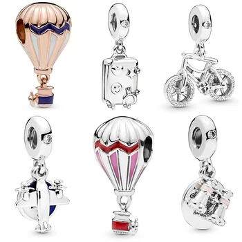 

Octbyna Travel Theme Bead Fits Pandora Charms Bracelet Necklace For Women Propeller Aircraft Pendant Diy Jewelry Gift Making