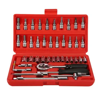 Professional Hardware Car Repair Tool 46pcs/box Socket Set Ratchet Torque Wrench Combo Tools Kit Auto Repairing Accessories
Professional Hardware Car Repair Tool 46pcs/box Socket Set Ratchet Torque Wrench Combo Tools Kit Auto Repairing Accessories