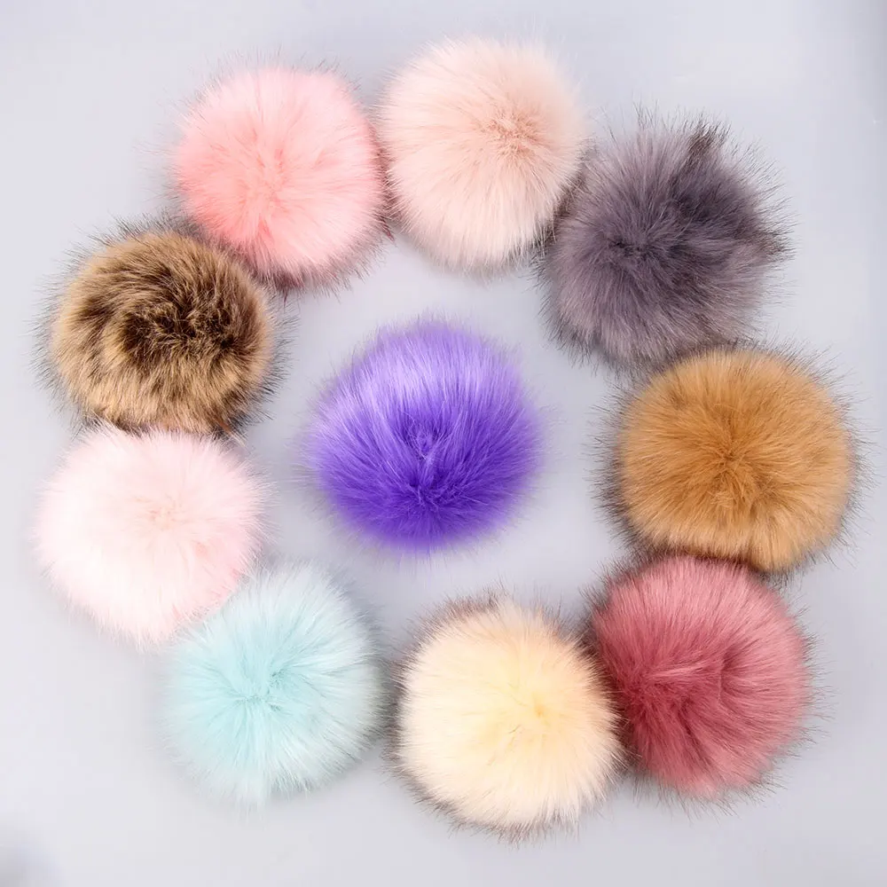 

15cm Imitation Fur Pompom For Women Hat Fur Pom Poms for Hats Caps Fake Fur Pompon for Knitted Hat Cap Beanies Skullie